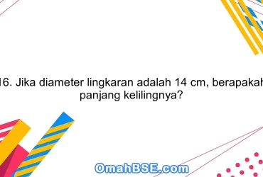 16. Jika diameter lingkaran adalah 14 cm, berapakah panjang kelilingnya?