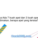 90. Jika Ada 7 buah apel dan 3 buah apel telah dimakan, berapa apel yang tersisa?