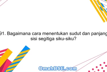 91. Bagaimana cara menentukan sudut dan panjang sisi segitiga siku-siku?