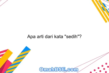 Apa arti dari kata "sedih"?