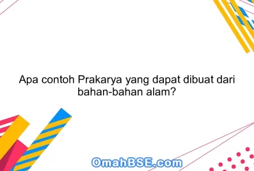 Apa contoh Prakarya yang dapat dibuat dari bahan-bahan alam?