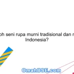 Apa contoh seni rupa murni tradisional dan modern di Indonesia?