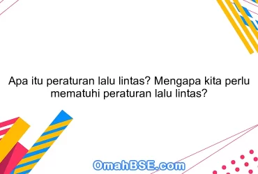 Apa itu peraturan lalu lintas? Mengapa kita perlu mematuhi peraturan lalu lintas?