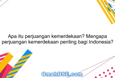 Apa itu perjuangan kemerdekaan? Mengapa perjuangan kemerdekaan penting bagi Indonesia?