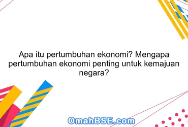 Apa itu pertumbuhan ekonomi? Mengapa pertumbuhan ekonomi penting untuk kemajuan negara?