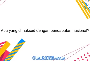 Apa yang dimaksud dengan pendapatan nasional?