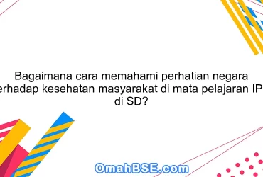 Bagaimana cara memahami perhatian negara terhadap kesehatan masyarakat di mata pelajaran IPS di SD?