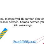 Jika kamu mempunyai 15 permen dan temanmu memberikan 6 permen, berapa permen yang kamu miliki sekarang?