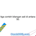 Sebutkan tiga contoh bilangan asli di antara 45 hingga 50.