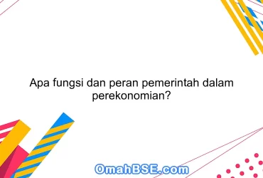 Apa fungsi dan peran pemerintah dalam perekonomian?