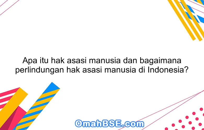 Apa itu hak asasi manusia dan bagaimana perlindungan hak asasi manusia di Indonesia?