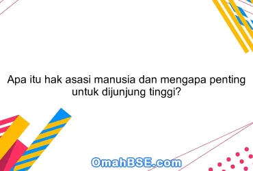 Apa itu hak asasi manusia dan mengapa penting untuk dijunjung tinggi?