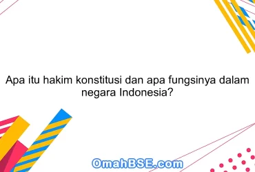 Apa itu hakim konstitusi dan apa fungsinya dalam negara Indonesia?