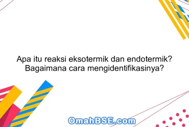 Apa itu reaksi eksotermik dan endotermik? Bagaimana cara mengidentifikasinya?