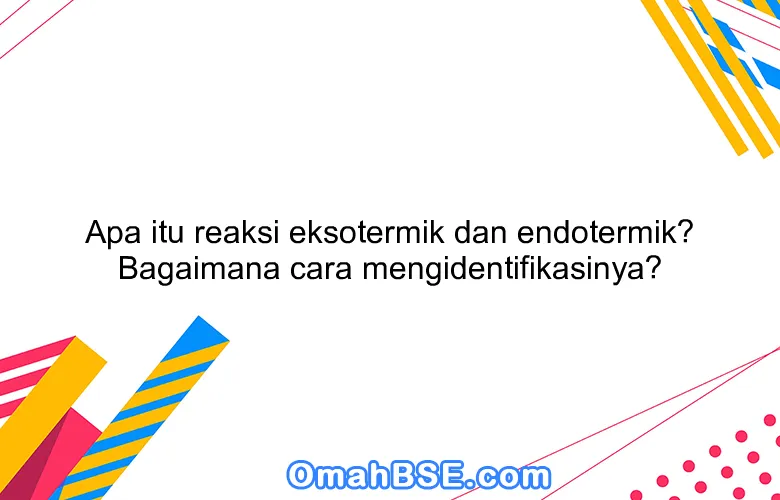 Apa itu reaksi eksotermik dan endotermik? Bagaimana cara mengidentifikasinya?