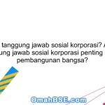 Apa itu tanggung jawab sosial korporasi? Apakah tanggung jawab sosial korporasi penting dalam pembangunan bangsa?