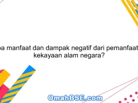 Apa manfaat dan dampak negatif dari pemanfaatan kekayaan alam negara?