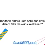 Apa perbedaan antara kata seru dan kata ajakan dalam teks deskripsi makanan?