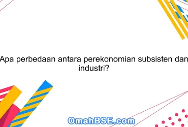 Apa perbedaan antara perekonomian subsisten dan industri?