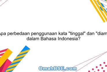 Apa perbedaan penggunaan kata "tinggal" dan "diam" dalam Bahasa Indonesia?