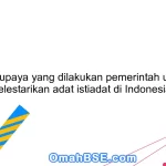 Apa upaya yang dilakukan pemerintah untuk melestarikan adat istiadat di Indonesia?