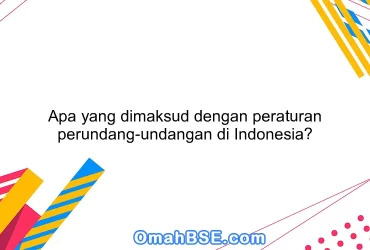 Apa yang dimaksud dengan peraturan perundang-undangan di Indonesia?