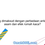 Apa yang dimaksud dengan perbedaan antara hujan asam dan efek rumah kaca?