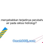 Apa yang menyebabkan terjadinya perubahan bentuk air pada siklus hidrologi?