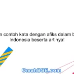 Berikan contoh kata dengan afiks dalam bahasa Indonesia beserta artinya!