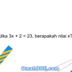 Jika 3x + 2 = 23, berapakah nilai x?