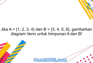 Jika A = {1, 2, 3, 4} dan B = {3, 4, 5, 6}, gambarkan diagram Venn untuk himpunan A dan B!