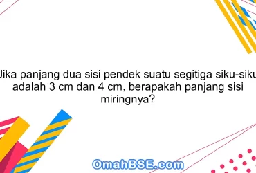 Jika panjang dua sisi pendek suatu segitiga siku-siku adalah 3 cm dan 4 cm, berapakah panjang sisi miringnya?