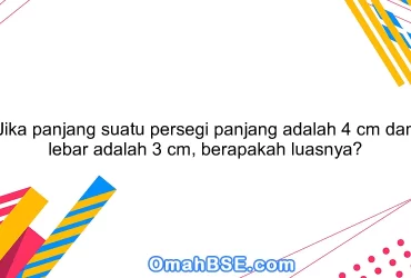 Jika panjang suatu persegi panjang adalah 4 cm dan lebar adalah 3 cm, berapakah luasnya?